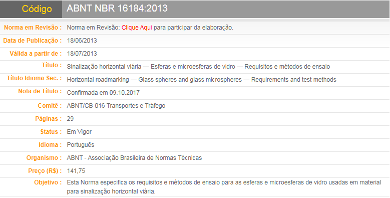 ABNT NBR 16184-2013